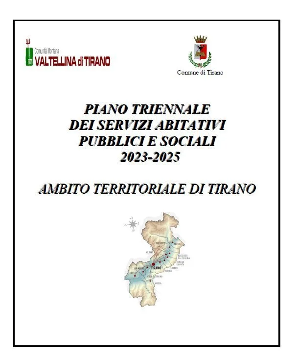 Piano triennale dei servizi abitativi pubblici e sociali 2023 2025